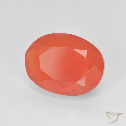 9,17 ctw natürlicher Leuchtendes Purpurrot-Orange Feueropal, Oval, Transparent