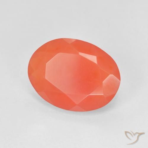 9,17 ctw natürlicher Mittelrot Feueropal, Oval, Transparent