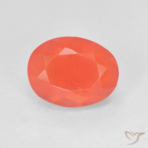 2.35ct Natürlicher Mittelrot Feueropal, Oval, Transparent