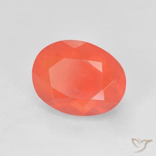 9,17 ctw natürlicher Mittelrot Feueropal, Oval, Transparent