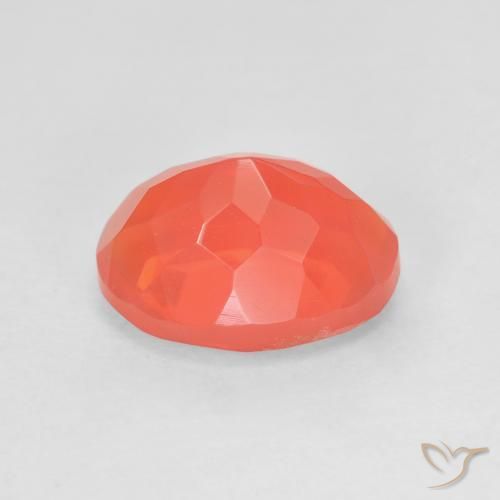 9,17 ctw natürlicher Mittelrot Feueropal, Oval, Transparent