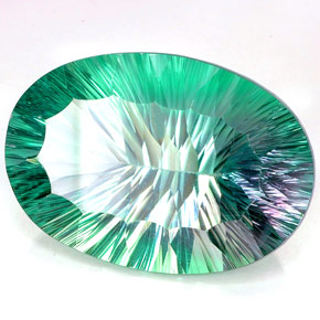 84,68 ctw natürlicher mehrfarbiger Fluorit, Oval Schliff, IF