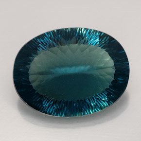 76,61 ctw natürlicher blauer Fluorit, Oval Schliff, VVS