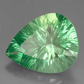37,71 ctw natürlicher grüner Fluorit, Birnenform, VVS