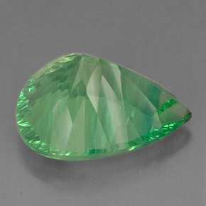 37,71 ctw natürlicher grüner Fluorit, Birnenform, VVS