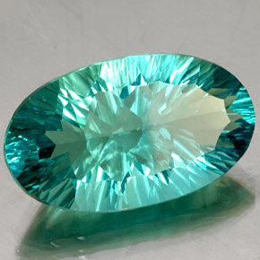 27,89 ctw natürlicher grüner Fluorit, Oval Schliff, VVS