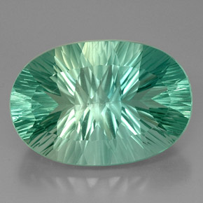 48,96 ctw natürlicher grüner Fluorit, Oval Schliff, VVS-VS