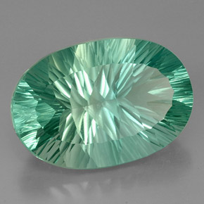 48,96 ctw natürlicher grüner Fluorit, Oval Schliff, VVS-VS