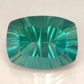 22,87 ctw natürlicher grüner Fluorit, Kissenschliff, VVS-VS
