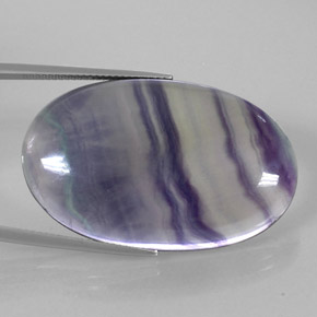 50,75 ctw natürlicher mehrfarbiger Fluorit, Oval Schliff, Transparent