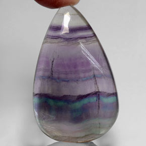 59,58 ctw natürlicher mehrfarbiger Fluorit, Birnenform, Transparent