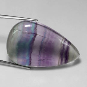 59,58 ctw natürlicher mehrfarbiger Fluorit, Birnenform, Transparent
