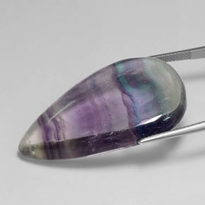 59,58 ctw natürlicher mehrfarbiger Fluorit, Birnenform, Transparent