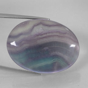 52,83 ctw natürlicher mehrfarbiger Fluorit, Oval Schliff, Transparent