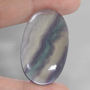 63,19 ctw natürlicher mehrfarbiger Fluorit, Oval Schliff, Transparent