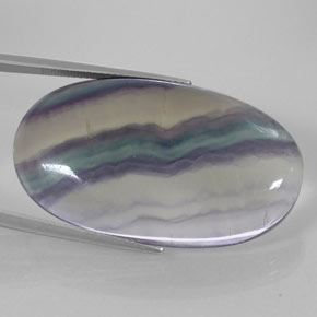 63,19 ctw natürlicher mehrfarbiger Fluorit, Oval Schliff, Transparent