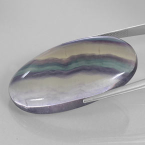 63,19 ctw natürlicher mehrfarbiger Fluorit, Oval Schliff, Transparent