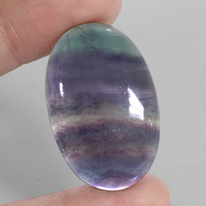 50,17 ctw natürlicher mehrfarbiger Fluorit, Oval Schliff, Transparent