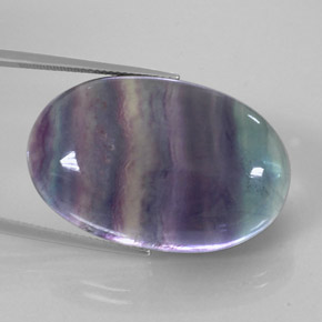 50,17 ctw natürlicher mehrfarbiger Fluorit, Oval Schliff, Transparent