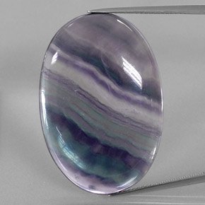 48,25 ctw natürlicher mehrfarbiger Fluorit, Oval Schliff, Transparent