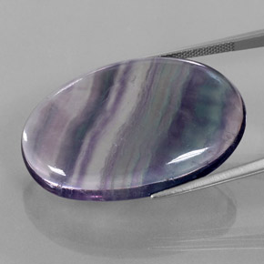 48,25 ctw natürlicher mehrfarbiger Fluorit, Oval Schliff, Transparent