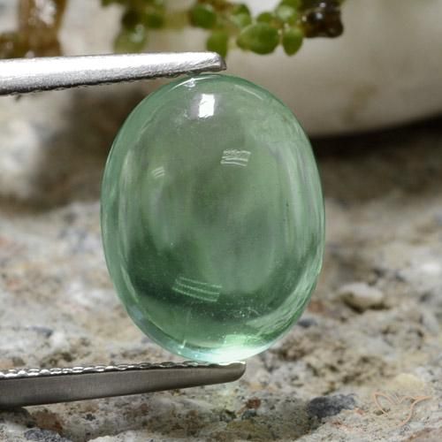 4.23ct Natürlicher Kühles Grün Fluorit, Oval, Transparent