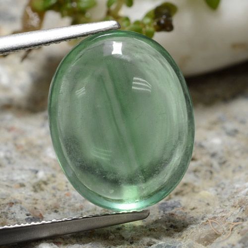 8.74ct Natürlicher Helles kühles Grün Fluorit, Oval, Transparent