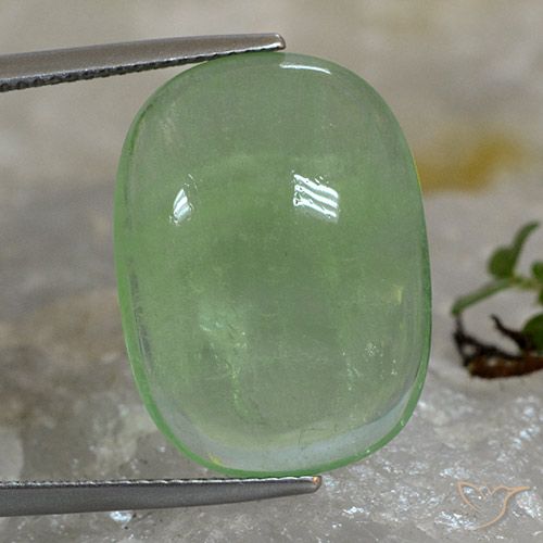 19.97ct Natürlicher Erdiges Grün Fluorit, Kissen, Transparent