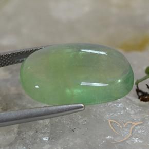 9,17 ctw natürlicher Erdiges Grün Fluorit, Kissen, Transparent