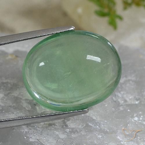 9,17 ctw natürlicher hellgrün Fluorit, Oval, Transparent