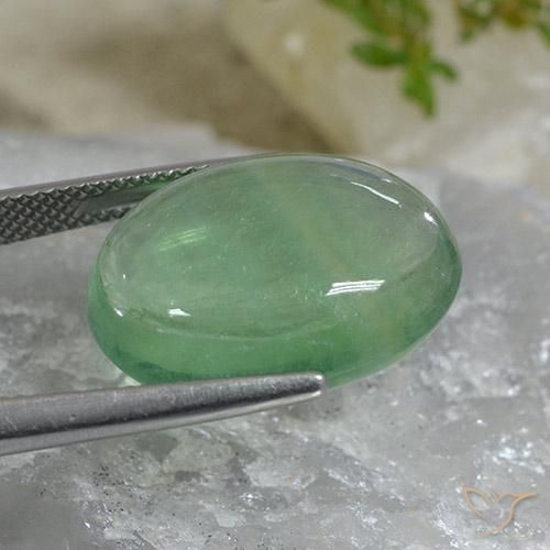 9,17 ctw natürlicher hellgrün Fluorit, Oval, Transparent