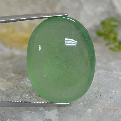 46.27ct Natürlicher Erdiges Grün Fluorit, Oval, Lichtdurchlässig
