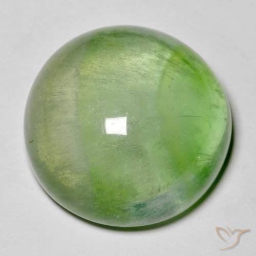 38.51ct Natürlicher Birnengrün Fluorit, Runden, Transparent