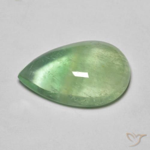 12.33ct Natürlicher limettengrün Fluorit, Birnenform, Transparent