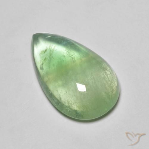 9,17 ctw natürlicher limettengrün Fluorit, Birnenform, Transparent