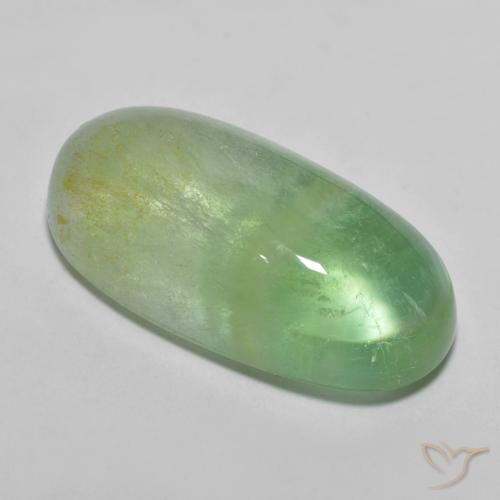 14.07ct Natürlicher gelblich-grün Fluorit, Oval, Transparent