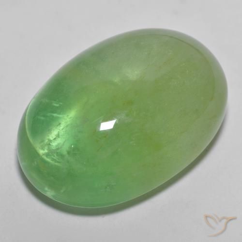 9,17 ctw natürlicher Blasses Birnengrün Fluorit, Oval, Lichtdurchlässig