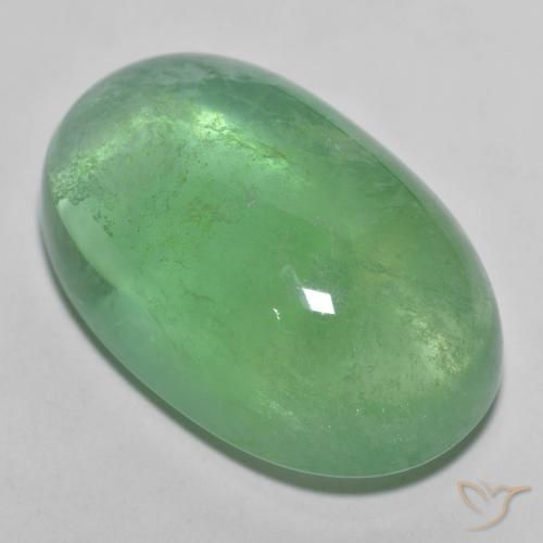 26.04ct Natürlicher Warmes Grün Fluorit, Oval, Transparent