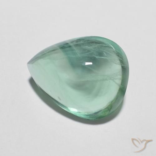 9,17 ctw natürlicher hellblau-grün Fluorit, Birnenform, Transparent