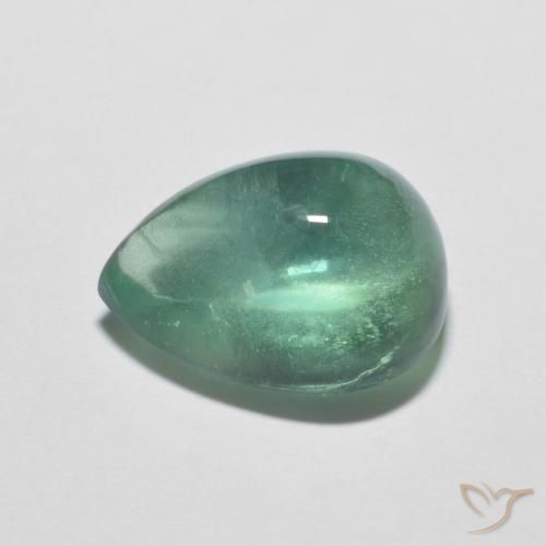 9,17 ctw natürlicher hellblau-grün Fluorit, Birnenform, Transparent