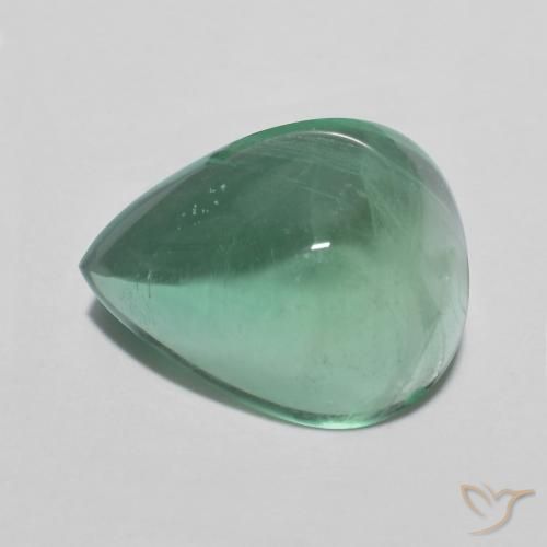9,17 ctw natürlicher Helles kühles Grün Fluorit, Birnenform, Transparent
