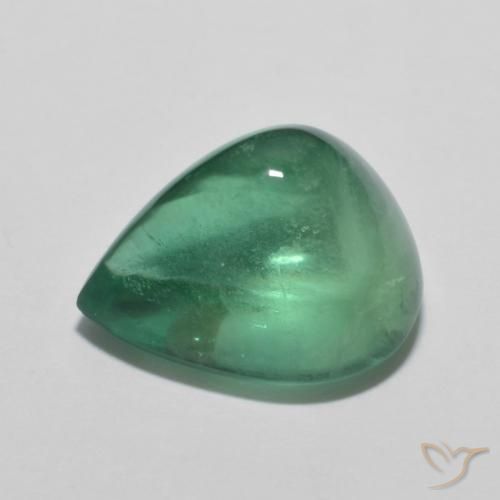 9,17 ctw natürlicher Helles kühles Grün Fluorit, Birnenform, Transparent