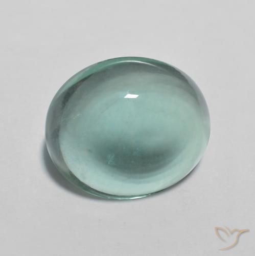 9,17 ctw natürlicher Sehr helles Blaugrün Fluorit, Oval, Transparent