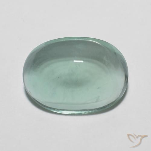 9,17 ctw natürlicher Sehr helles Blaugrün Fluorit, Oval, Transparent