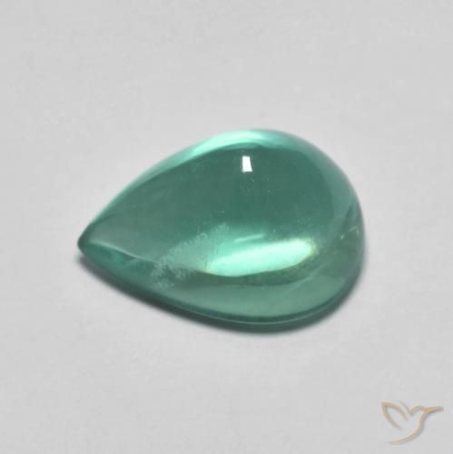 9,17 ctw natürlicher Bläulich-grün Fluorit, Birnenform, Transparent