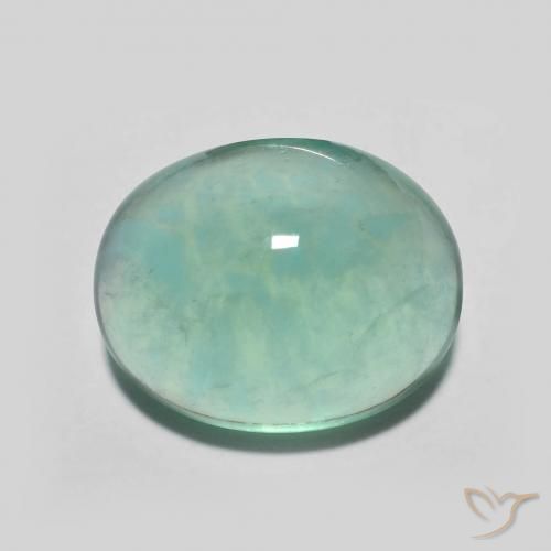 7.27ct Natürlicher Blau-grün Fluorit, Oval, Transparent
