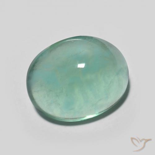 9,17 ctw natürlicher Blau-grün Fluorit, Oval, Transparent