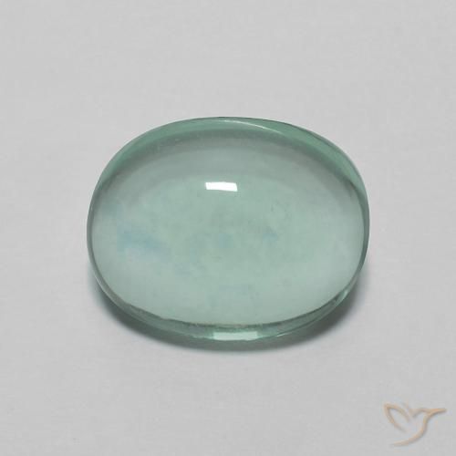 3.14ct Natürlicher Bläulich-grün Fluorit, Oval, Transparent