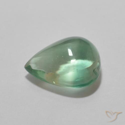 9,17 ctw natürlicher Blau-grün Fluorit, Birnenform, Transparent