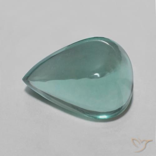 5.39ct Natürlicher grünlich-blau Fluorit, Birnenform, Transparent